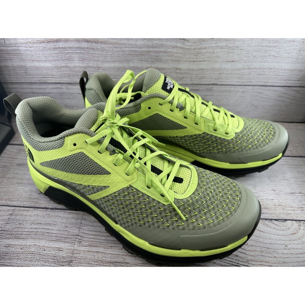 The North Face Men's Yellow Gray VECTIV Enduris II Trail Running Shoes Size 10